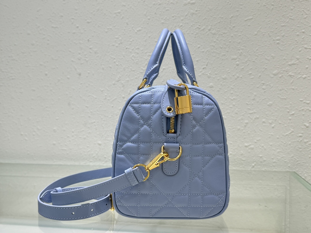 Dior Groove 25 Bag Pale Blue Macrocannage Calfskin